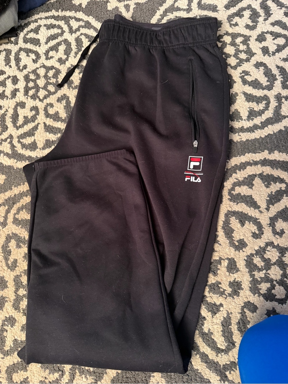 Fila Black Men's Logo Joggers with Zip Pocket